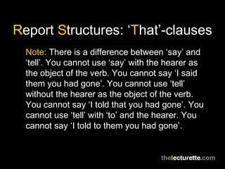 Reports Structures with 'that'. | PPT