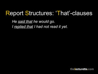 That Is Example Reports Structures with 'that'. | PPT