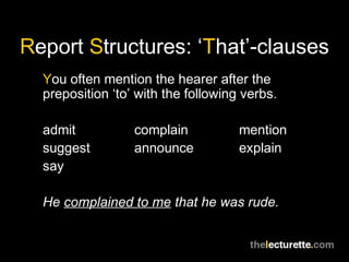 Reports Structures with 'that'. | PPT