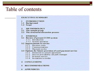 Table of contents
 