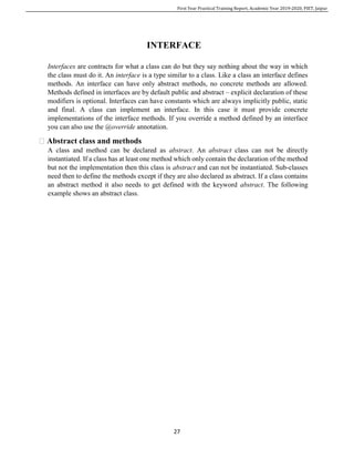 Report summer training core java | PDF