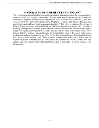 Report summer training core java | PDF