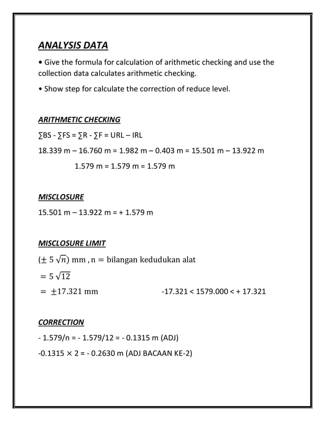 REPORT SURVEY LEVELLING CIVIL ENGINEERING.pdf | Civil Engineering ...
