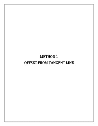 METHOD 1
OFFSET FROM TANGENT LINE
 