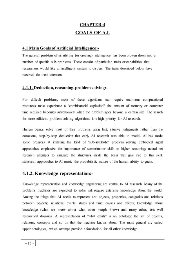 A Seminar Report on Artificial Intelligence