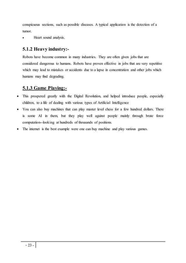 A Seminar Report on Artificial Intelligence