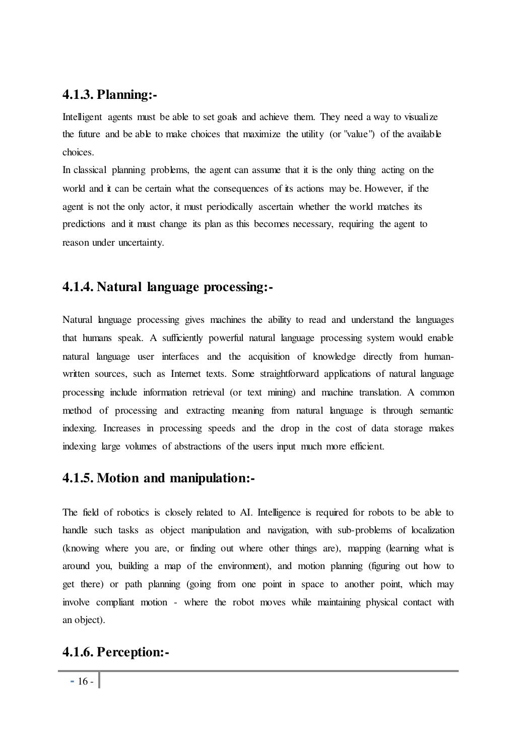 A Seminar Report on Artificial Intelligence