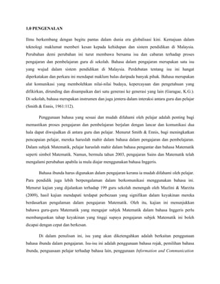 Report Learning of Instruction