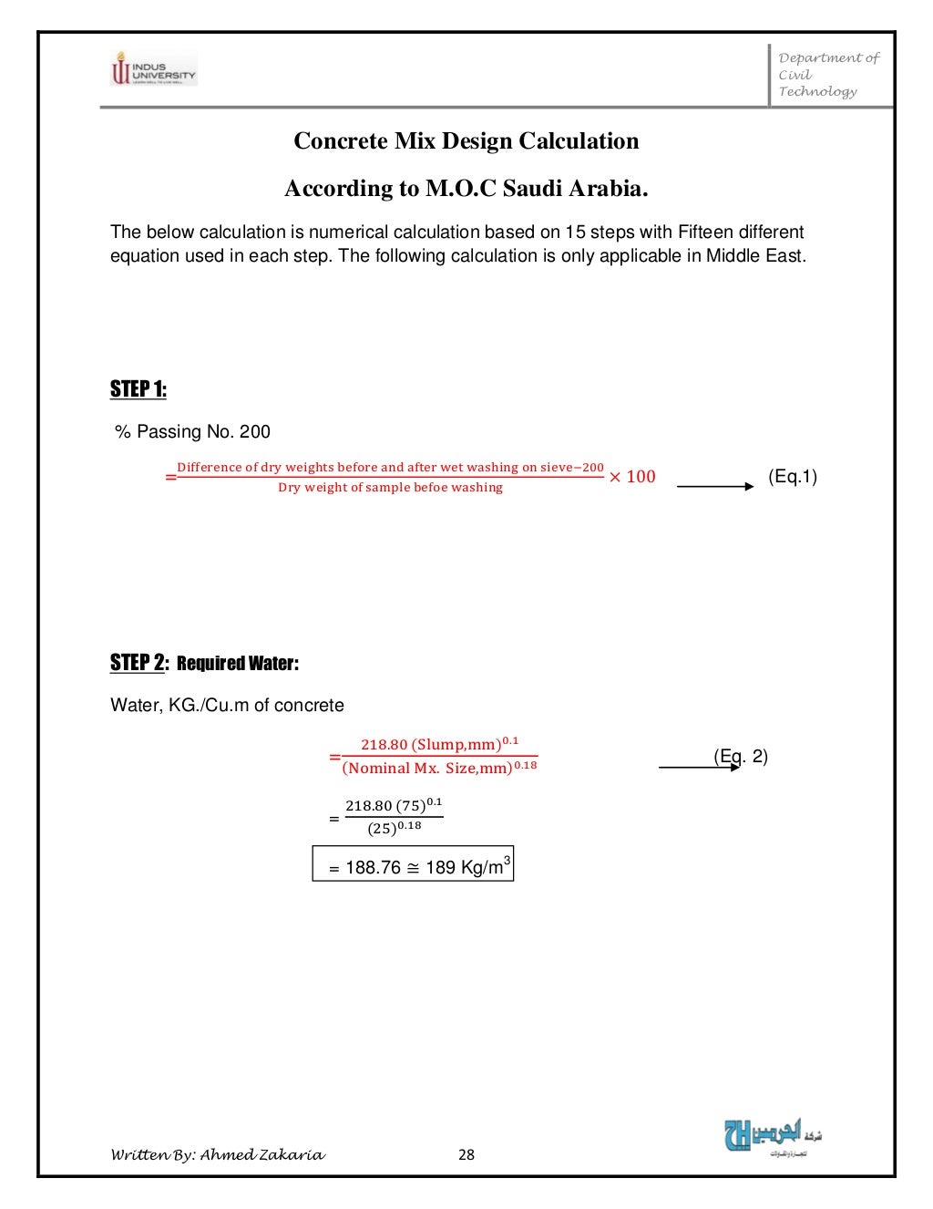 Concrete Mix Design Report