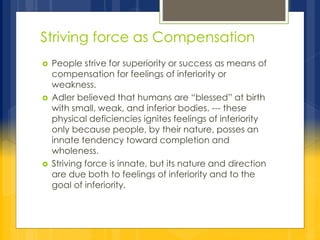 Adler's theory of striving for superiority | PPTX