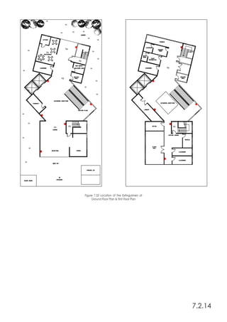 7.2.14
Figure 7.32 Location of Fire Extinguishers at
Ground Floor Plan & First Floor Plan
 