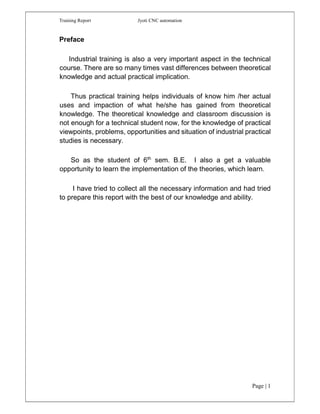 jyoti cnc training report | PDF