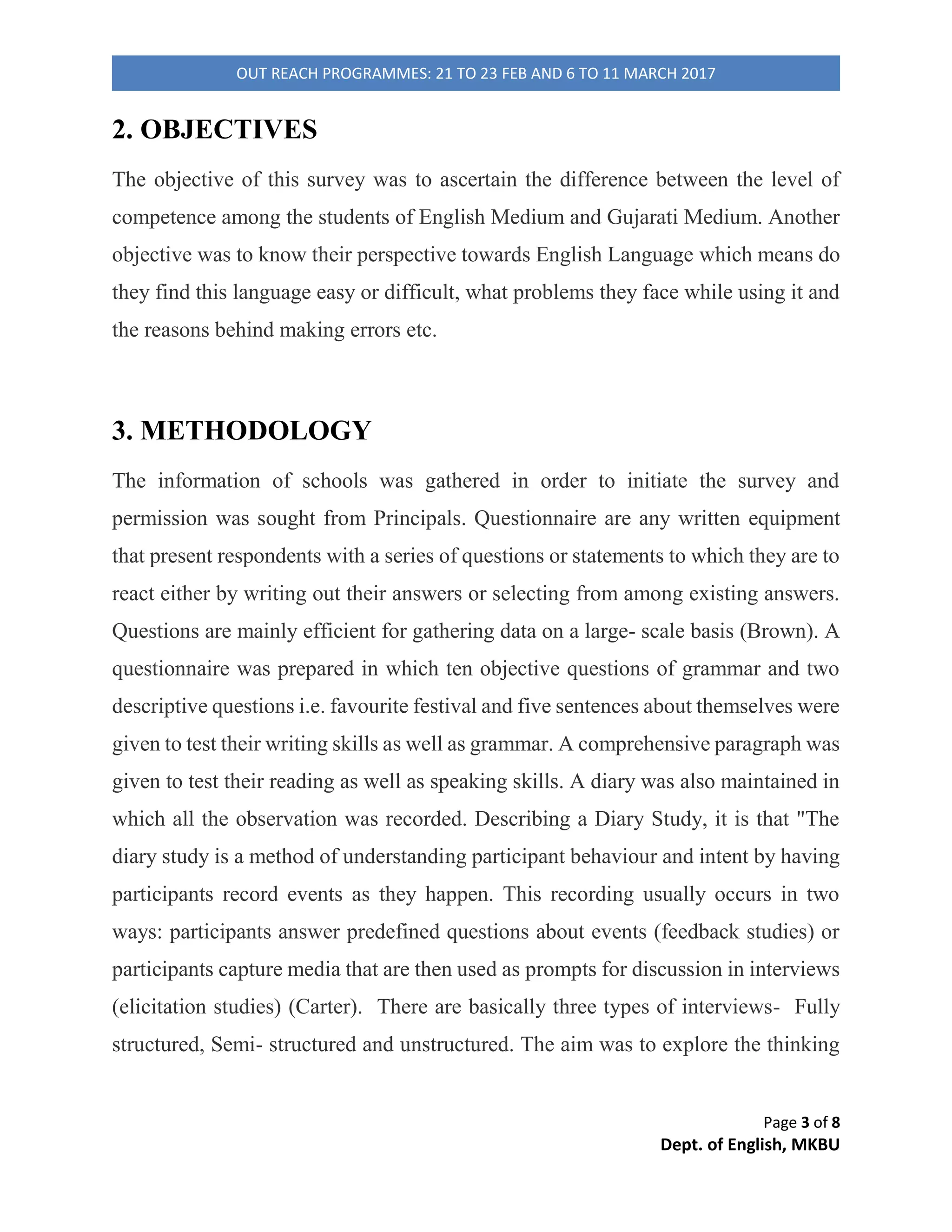 Page 3 of 4
REPORT OF SURVEY OF REACHING HABIT
them are not able to give the name of the newspaper. In news paper, the columns on
Sports news are much read by boys. And it seems that girls are not very much fond of
sports news as except fews, they are reading only headlines and political news. The
students below age of 18 are not habituated with reading articles by editors. Business
news is also least popular among them.
● Newspaper Supplementaries: Supplementaries on children (બાળ ભાસ્કર) is the most
popular among the students below 18. We come to know that not only girls but some
boys around age 16 to 18 are also reading supplementary about women(મધુરરમા/નારી).
Other students are reading supplementary on films and celebrities. રવિ પ ૂવતિ and અર્ધસાપ્તારિક
which has scholarly articles and literary touch with short stories and novel chapters are
read by adult students only.
● Magazines: As survey has done with students mostly coming from rural background,
they are not familiar with magazines. Even some students above 18 are also not reading
magazines. Some has answered the names like Safaari, World in Box and latest Fact.
● Fondness of literature: It seems through the question about books, that students are not
reading books outside their syllabus. Students below age of 18, Even some 17 years old
students cannot answer the question about their favourite book. They are not aware
about Gujarati literature and famous fictions of literature of their mother tongue. Indeed,
some students below 18 are familiar with the books on Abdul kalam, Swami
Vivekananda, Hind Swaraj. The students above 18 are reading books and familiar with
Gujarati fictions. Except this, It can be observed that most of the students from all the
age groups are in favor of reading children’s literature/book. Akbar Birbal, Sinhasan
Battisi are some popular books among students. They like to read adventure stories than
short stories and novel is more favorable form for them.
 