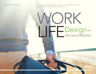 WORK
LIFEDesign
die neue Balance
Ein umfassender Überblick über Trends in der Arbeitswelt aus dem
KELLY GLOBAL WORKFORCE INDEXTM
2015
ASIEN-PAZIFIK UND EUROPA
 