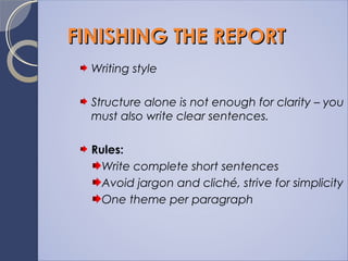rules of report writing