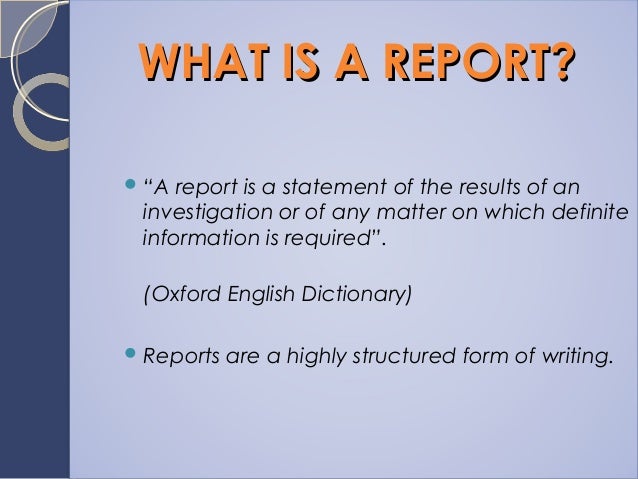What is business report writing