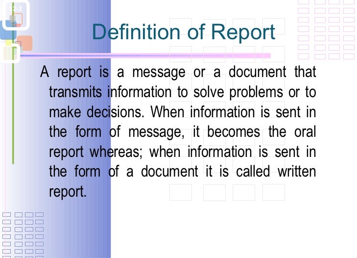 what is a report means