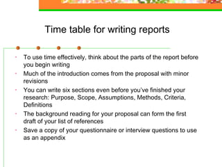 Report writing | PPT