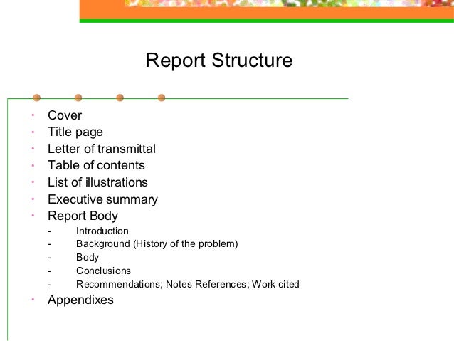 business report structure unsworth