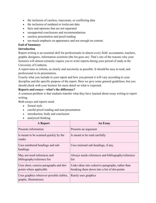 Report writing | DOCX