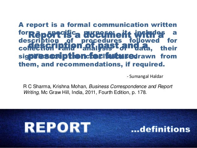 Correspondence Report Writing Correspondence Report Writing