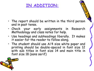 Report Writing Examples Third Class Report writing | PPT