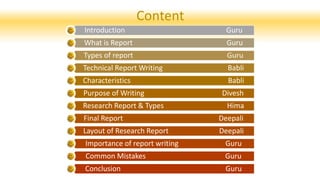 Technical Report writing | PPTX