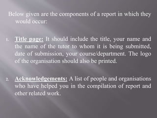 Report writing | PPTX