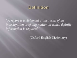 Report writing | PPTX