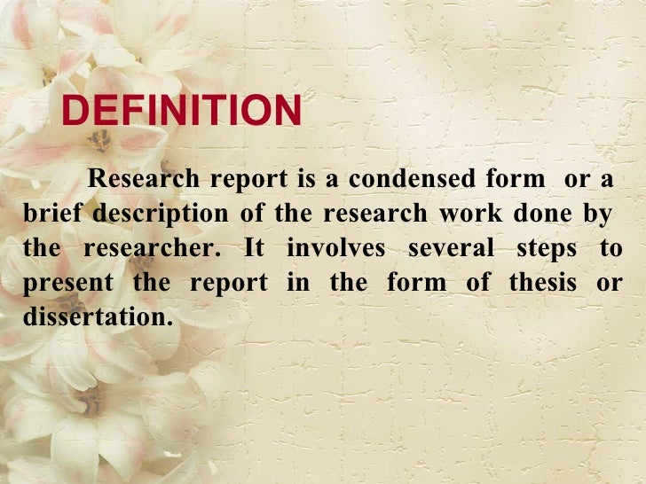 the purpose of writing a research report is