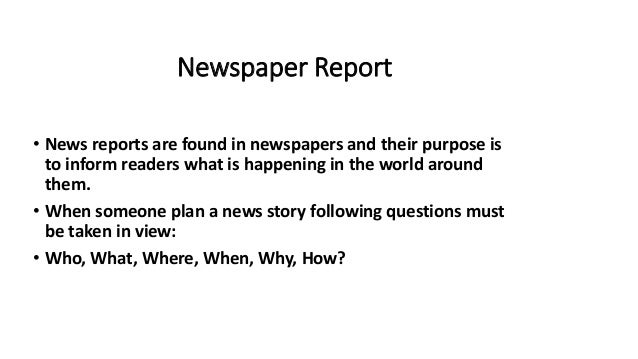Report Writing Types Of Report News Paper Report