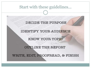 Report writing and its elements | PPTX