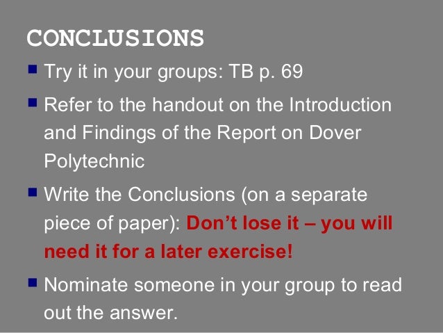 How to write informational conclusions