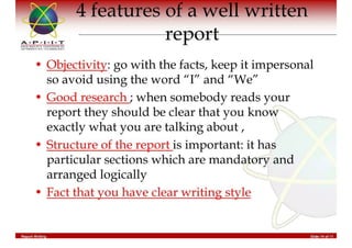 Report Writing & Documentation