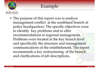 Report Writing & Documentation