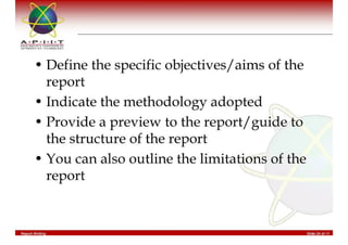 Report Writing & Documentation