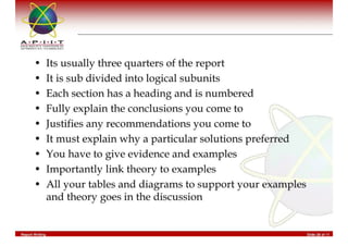 Report Writing & Documentation