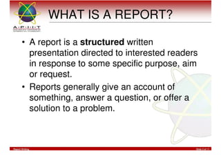 Report Writing & Documentation