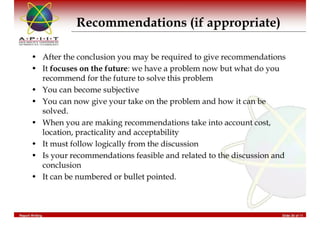 Report Writing & Documentation