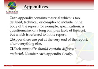 Report Writing & Documentation