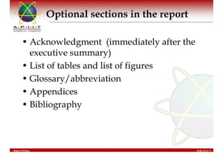 Report Writing & Documentation