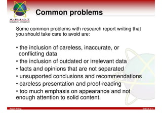 Report Writing & Documentation