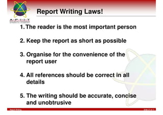 Report Writing & Documentation