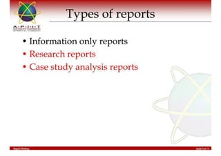 Report Writing & Documentation