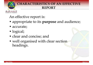 Report Writing & Documentation