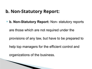 Non Statutory Examples How to write a report in detail. Explanation of the Report Writing | PPTX