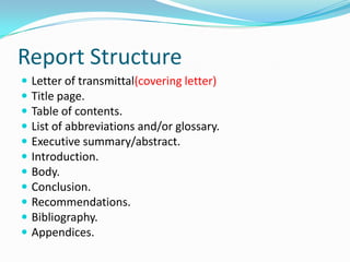 Or Report How to write a formal Report | PPTX