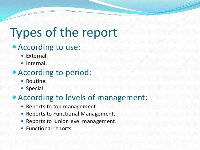 How to write a report of a