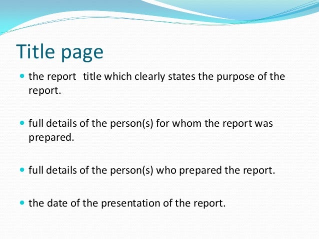 formal report title page