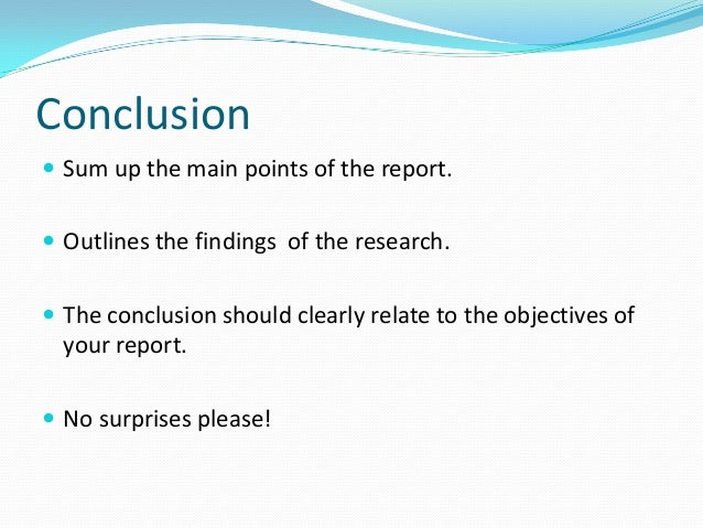 How to write a conclusion to a report